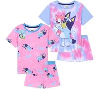 Get Trend Bluey Pijamas Niña Tie Dye Paquete de 2 Pijama Manga Corta Niña con Shorts Ropa de Estar en Casa Suave Regalos Niños (5-6 Años, Multi Bluey, 2)