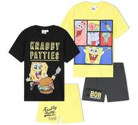 Get Trend Bob Esponja Pijama Niño 3-8 Años, Pack 2 Pijamas Niños Cortos, Camiseta Manga Corta y Shorts, Ropa de Dormir Verano, Regalo Gamer (4-5 Años, Multi Spongebob 2 Pack)