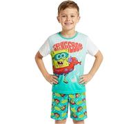Get Trend Bob Esponja Pijama Niño 4-12 Años, Conjunto Verano de Pijama Corto de Algodón, Camiseta Manga Corta y Shorts, Ropa de Dormir, Regalo Niño (9-10 Años, Verde Spongebob)