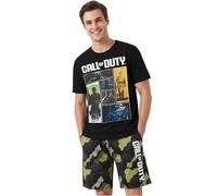 Get Trend Call of Duty Pijama Hombre S-3XL, Conjunto Verano Hombre 2 Piezas, Camiseta Manga Corta y Pantalón Corto Algodón, Ropa de Dormir, Regalo Gamer (L, Black Call of Duty)