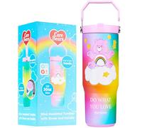 Get Trend Care Bears Botella Termica con Pajita y Asa 850ml, Vaso Térmico Antigoteo Reutilizable, Taza Acero Inoxidable, Bebidas Frías y Calientes (Multi Care Bears)