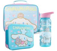 Get Trend Cinnamoroll Bolsa Almuerzo Isotérmica Niñas Set 3 Piezas, Bolsa Isotermica 5 L, Botella 640 ml y Bento Box 2 L con Compartimentos, Sin BPA, Escuela y Guardería (Azul Claro/Rosa Cinnamoroll)