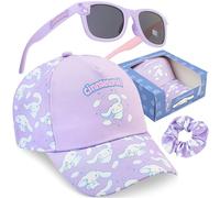 Get Trend Cinnamoroll Gorra Niña con Gafas de Sol UV400 y Goma Pelo Set, Accesorios Verano Niñas, Protección Solar, Regalo Niña (Púrpura Cinnamoroll)