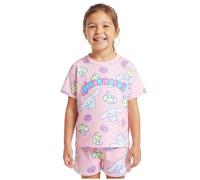 Get Trend Cinnamoroll Sanrio Pijama Niña 5-14 Años, Conjunto 2 Piezas con Camiseta Manga Corta y Pantalón Corto, Ropa de Dormir Transpirable (5-6 Años, Rosa Cinnamoroll)