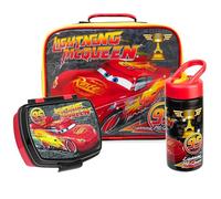 Get Trend Disney Cars Bolsa Termica Porta Alimentos con Fiambrera y Botella Agua Niño, 3 Pack para Almuerzo, Bolsa Lunch Box para Colegio y Viajes, Regalos Niños (Multi Lightning McQueen)