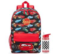 Get Trend Disney Cars Mochila Niño y Botella Agua 500 ml, Rayo Mcqueen, Grande Mochila Escolar 43cm con Cremallera y Botella Sin BPA, Regalo Niño (Multi Cars)