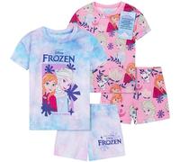 Get Trend Disney Frozen Pijama Niña Verano Pijamas Adolescentes Pack de 2 Conjunto de Pijama con Manga Corta Regalos Niñas (4-5 Años, Frozen Azul/Rosa)