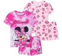 Get Trend Disney Minnie Mouse Pijama Niña Verano Pijamas Adolescentes Pack de 2 Conjunto de Pijama con Manga Corta Regalos Niñas (3-4 Años, Fucsia Minnie)