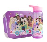 Get Trend Disney Princesas Fiambrera Niña y Botella 640 ml Set, Bento Box 1,75 L con Compartimentos, Apto Microondas y Lavavajillas, Sin BPA para Escuela y Ocio, Regalo Niña (Rosa/Morado Princess)