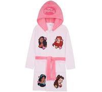Get Trend Disney Princess Albornoz Niña con Capucha Polar Suave, Bata de Casa para Invierno con Bolsillos y Cinturón, Regalo para Niñas (4-5 Años, Rosa Claro Disney Princess)