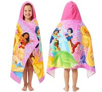 Get Trend Disney Princess Poncho Toalla Niña con Capucha 2-6 Años, 100% Algodón Toalla de Baño Infantil, Piscina Playa Poncho de Natación con Capucha, Idea de Regalo Niña (Multi Princess)