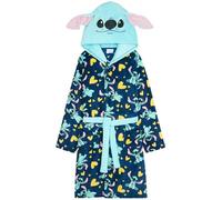 Get Trend Disney Stitch Albornoz Niña con Capucha Polar Suave, Bata de Casa para Invierno con Bolsillos y Cinturón, Regalo para Niñas (13-14 Años, Azul Marino/Azul Stitch)