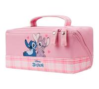 Get Trend Disney Stitch Bolsa Aseo con 2 Compartimentos, Neceser de Viaje Mujer y Chica Adolescente para Viaje, Maquillaje, Regalo Original (Rosa Stitch Angel)