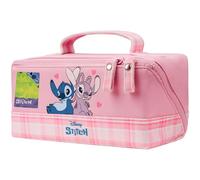 Get Trend Disney Stitch Bolsa Aseo con 2 Compartimentos, Neceser de Viaje Mujer y Chica Adolescente para Viaje, Maquillaje, Regalo Original (Rosa Stitch Angel)