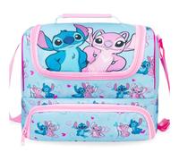 Get Trend Disney Stitch Bolsa Termica Infantil, Lunch Bag con Doble Compartimento, Asa y Correa Ajustable, Bolsa Isotermica para Colegio y Picnic, Regalo Niña (Rosa/Azul Stitch)