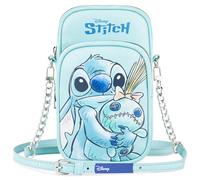 Get Trend Disney Stitch Bolso Bandolera Niña y Adolescente, Pequeña Teléfono Bolsa Niña para Excursiones Vacaciones, Regalos para Ella (Azul Stitch)