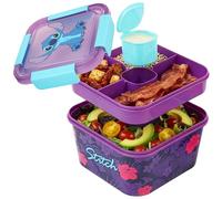 Get Trend Disney Stitch Fiambrera Infantil 1.8l Bento Box Kids Sin BPA, Con Compartimentos Y Recipiente Para Salsa, Bento Lunch Box Para Colegio Y Guarderia, Regalos Para Niñas (Multi Stitch)