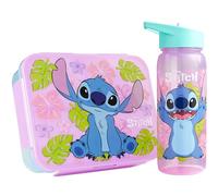 Get Trend Disney Stitch Fiambrera Niña y Botella 640 ml Set, Bento Box 1,75 L con Compartimentos, Apto Microondas y Lavavajillas, Sin BPA para Escuela y Ocio, Regalo Niña (Rosa Stitch)