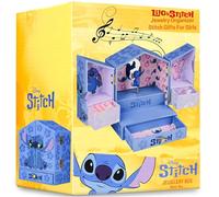 Get Trend Disney Stitch Joyero Musical Niña Adolescente Joyero Organizador Caja Decorativa Bonita con Espejo y Cajones Almacenaje Regalo para Niñas (Azul Stitch)