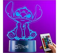 Get Trend Disney Stitch LED Lampara Noche, Alimentado por USB y Batería Lamparas de Mesa y Cabecera con 16 Colores, 4 Modos con Brillo Ajustable (Multi Stitch)