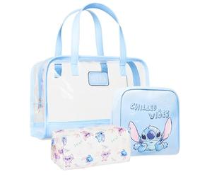 Get Trend Disney Stitch Neceser Mujer y Niña, Set de 3 Bolsa de Aseo | Set de Neceser Transparente Aesthetic, Makeup Bag para Maquillaje, Viaje, Accesorios o Uso Diario, Ideas Regalo