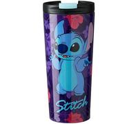 Get Trend Disney Stitch Taza Térmica Acero Inoxidable con Tapa Antiderrame 425ml, Vaso Térmico, Bebidas Frías y Calientes, Termo Portátil para Viaje (Multi Stitch)