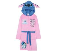 Get Trend Disney Stitch y Angel Albornoz Niña con Capucha Polar Suave, Bata de Casa para Invierno con Bolsillos y Cinturón, Regalo para Niñas (11-12 Años, Rosa/Azul Angel & Stitch)