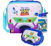 Get Trend Disney Toy Story Bolsa Termica Infantil con Fiambrera Almuerzo Botella Agua Niños 3 Piezas Bolsa Merienda Botellas Loncheras Material Escolar (Azul Toy Story)