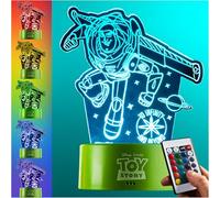 Get Trend Disney Toy Story LED Lampara Noche, Alimentado por USB y Batería Lamparas de Mesa y Cabecera con 16 Colores, 4 Modos con Brillo Ajustable (Multi Toy Story)