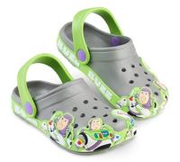 Get Trend Disney Toy Story Zuecos Niño, Buzz Lightyear, Pantuflas Niño Antideslizantes, Zapatillas Casa Jardín Verano, Regalo Niños (24-25 EU, Gris/Verde Buzz)