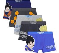 Get Trend Dragon Ball Super Calzoncillos Niño Boxer Algodon Elástico, Pack 5 Ropa Interior, 7-15 Años, Goku Vegeta Regalos de Anime Manga (9-10 Años, Multi Dragon Ball)