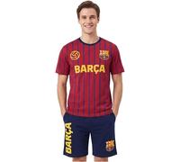 Get Trend FC Barcelona Pijama Hombre Verano M-3XL, Conjunto Camiseta Hombre Manga Corta y Pantalón Corto, 100% Algodón, Regalo Futbol (Barcelona, Borgoña/Azul Marino, 3XL)