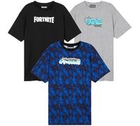 Get Trend Fortnite Camiseta Niño Manga Corta Pack Camisetas de 3 T Shirt Creeper Transpirable Regalos Niños y Adolescentes (11-12 Años, Multi Fortnite, 3 Pck)