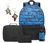 Get Trend Fortnite Mochila Escolar Set, 6 Piezas con Grande Mochila Niño 46cm, 500ml Botella Agua Sin BPA, Estuche, Bolsa Isotermica y 2X Llavero