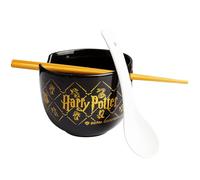 Get Trend Harry Potter Bol Ramen 600ml con Palillos y Cuchara, Juego 3 Piezas Cuencos Ceramica Japonés para Sopa Fideos Noodles, Vajilla Hogar y Cocina (Negro Harry Potter)