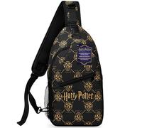 Get Trend Harry Potter Bolso Bandolera para Niños Bolsos Multibolsillos Juvenil Accesorio de Viaje con Correa Ajustable Regalo para Niños (Negro Harry Potter)
