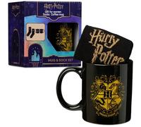 Get Trend Harry Potter Taza y Calcetines Mujer, Taza Ceramica 340 ml con Calcetines Divertidos, Set Regalo para Adolescentes y Mujeres (Negro Harry Potter)