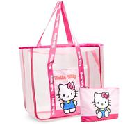 Get Trend Hello Kitty Bolso de Playa Mujer Adolescente Bolsa de Verano con Neceser Pequeño Viajes Accesorios para Mujer (Hello Kitty Rosa)