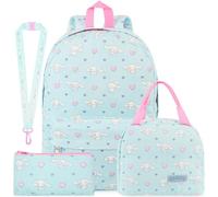 Get Trend Hello Kitty Cinnamoroll Mochila Escolar Set, 4 Piezas con Mochila Niña de Pana, Estuche Pequeño, Bolsa Isotermica Porta Alimentos y Lanyard, Regalo para Niñas (Multi Cinnamoroll)