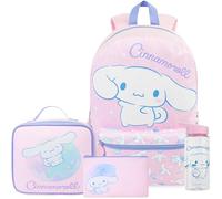 Get Trend Hello Kitty Cinnamoroll Mochila Niña Set 4 Piezas Bolsa Termica, Estuche Escolar y Botella Agua 500 ml, Regalo Niña (Multi Cinnamoroll)