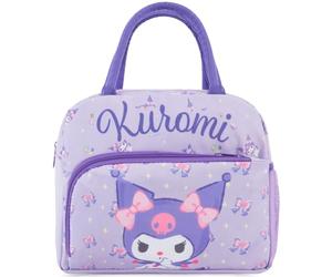 Get Trend Hello Kitty Kuromi Bolsa Almuerzo Isotérmica Niñas, Lunch Bag para Fiambrera con Bolsillo y Compartimento para Botella, Bolsa Térmica, Escuela, Guardería y Picnic Regalo Niña (Morado Kuromi)