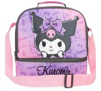 Get Trend Hello Kitty Kuromi Bolsa Termica Infantil Aislante, Lunch Bag con 2 Compartimentos, Asa, Correa Ajustable, Bolsa Almuerzo Nevera para Escuela y Picnic, Regalo Niña (Rosa/Multi Kuromi)