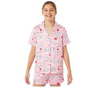 Get Trend Hello Kitty Pijama con Botones Niña, Kuromi Cinnamoroll Ropa de Verano con Camiseta Manga Corta y Pantalones Cortos, Regalos para Niñas (11-12 Años, Rosa Cinnamoroll)