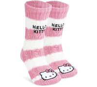 Get Trend Hello Kitty Sanrio Calcetines Pantuflas Mujer Adolescente Tallas 35-41, Forro Polar Calcetin Antideslizante, Acogedor Regalo Mujer (35/41 EU, Rosa/Blanco Hello Kitty)