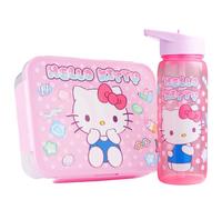 Get Trend Hello Kitty Sanrio Fiambrera Niña con Botella Agua 640 ml Set, Bento Box 1,75 L con Compartimentos, Sin BPA, Apto Microondas y Lavavajillas, Lunch Box para Escuela y Ocio (Rosa Hello Kitty)