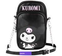 Get Trend Hello Kitty Sanrio Kuromi Bolso Bandolera Niña y Adolescente, Pequeña Teléfono Bolsa Niña Anime, Regalos para Ella (Negro Kuromi)