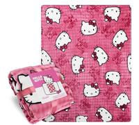 Get Trend Hello Kitty Sanrio Manta Cama 150 x 130 cm, Suave Manta Polar Decorativa para Sofá, Viaje, Regalos de Anime para Mujer, Niña (Rosa Hello Kitty)