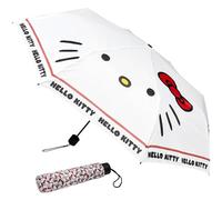 Get Trend Hello Kitty Sanrio Paraguas Plegable Niña Niño Mujer Hombre Paraguas para el Sol o Lluvia Antiviento Compacto Ligero para Viaje (Blanco Hello Kitty)