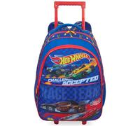 Get Trend Hot Wheels Mochila con Ruedas para Niños, 52.5×33×23cm 2 in 1 Mochila Escolar con Asa Extensible, Tirantes Ajustables, para Colegio y Viajes (Azul/Rojo Hot Wheels)