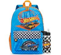 Get Trend Hot Wheels Mochila Niño y Botella Agua 500 ml, Mochila Escolar con Cremallera y Botella Sin BPA, Idea de Regalo Niños Ideal (Multi Hot Wheels)